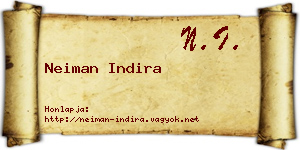 Neiman Indira névjegykártya